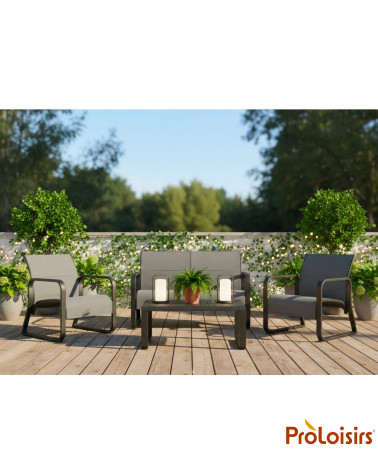 Table basse rectangulaire QUENZA Coloris:Châssis Graphite / Plateau Graphite  Eco-participation :Prix de vente comprenant l' éco