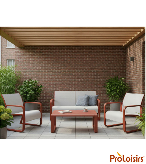 Table basse rectangulaire QUENZA Coloris:Châssis Terra / Plateau Terra  Eco-participation :Prix de vente comprenant l' éco-parti