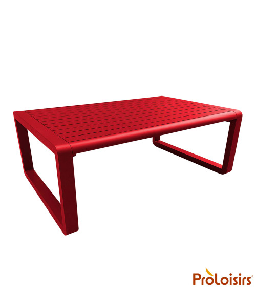 Table basse rectangulaire TONIO  Coloris:Châssis Rouge / Plateau Rouge  Eco-participation :Prix de vente comprenant l' éco-parti