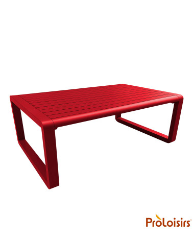 Table basse rectangulaire TONIO  Coloris:Châssis Rouge / Plateau Rouge  Eco-participation :Prix de vente comprenant l' éco-parti