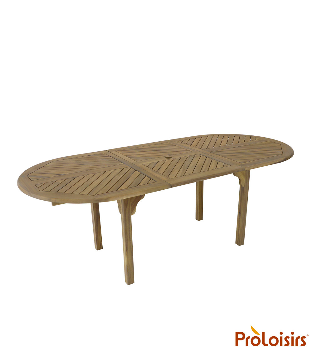 Table DURBAN 160/220 Coloris:Châssis Acacia/Plateau Acacia  Eco-participation :Prix de vente comprenant l' éco-participation de 
