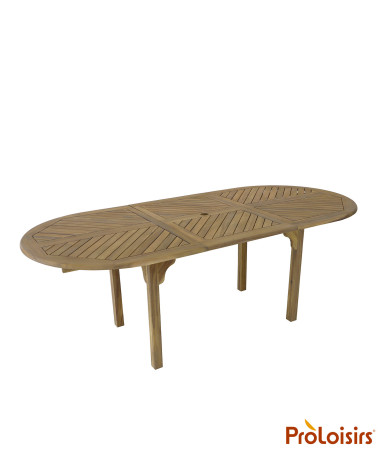 Table DURBAN 160/220 Coloris:Châssis Acacia/Plateau Acacia  Eco-participation :Prix de vente comprenant l' éco-participation de 