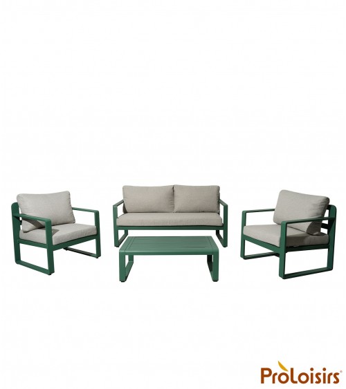 Ensemble détente MOJITO Coloris:Châssis Vert / Coussins Gris Eco-participation    :Prix de vente comprenant l' éco-participation