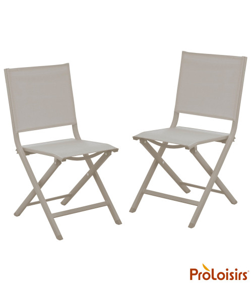 Chaise de jardin pliante THEMA Coloris:Châssis Crème / Assise Crème  Eco-participation :Prix de vente comprenant l' éco-particip