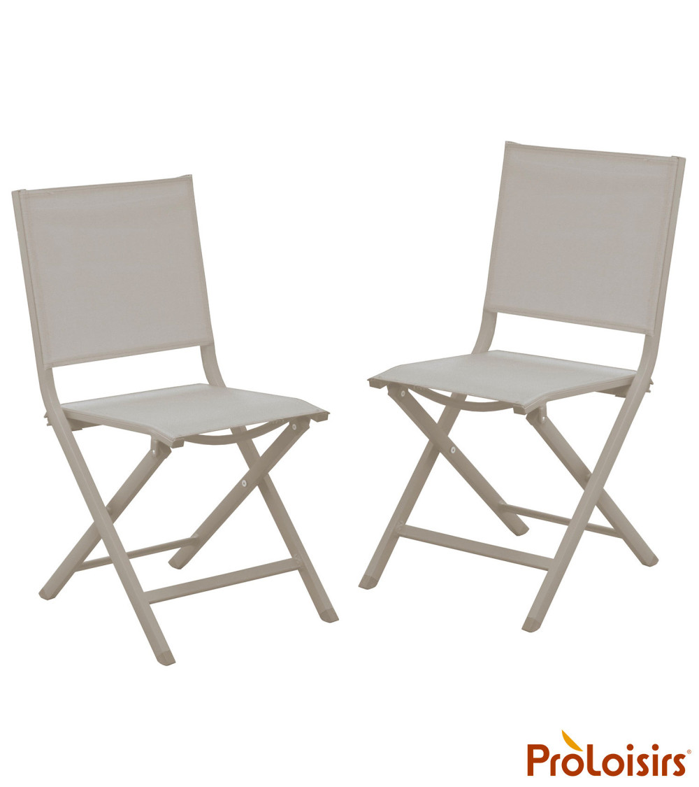 Chaise de jardin pliante THEMA Coloris:Châssis Crème / Assise Crème  Eco-participation :Prix de vente comprenant l' éco-particip