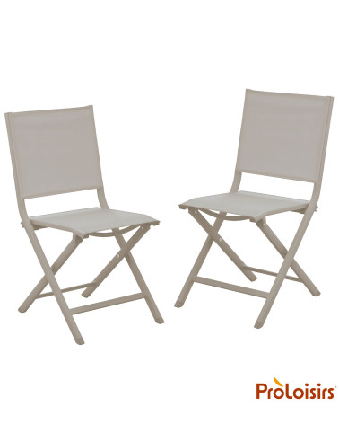 Chaise de jardin pliante THEMA Coloris:Châssis Crème / Assise Crème  Eco-participation :Prix de vente comprenant l' éco-particip