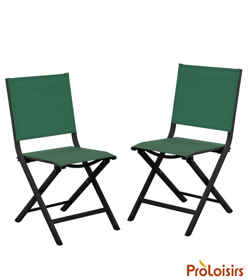 Chaise de jardin pliante THEMA Coloris:Châssis Graphite / Assise Vert  Eco-participation :Prix de vente comprenant l' éco-partic