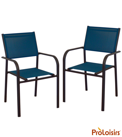 Fauteuil de jardin DUCA Coloris:Châssis Graphite / Assise Bleu  Eco-participation :Prix de vente comprenant l' éco-participation