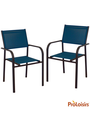 Fauteuil de jardin DUCA Coloris:Châssis Graphite / Assise Bleu  Eco-participation :Prix de vente comprenant l' éco-participation
