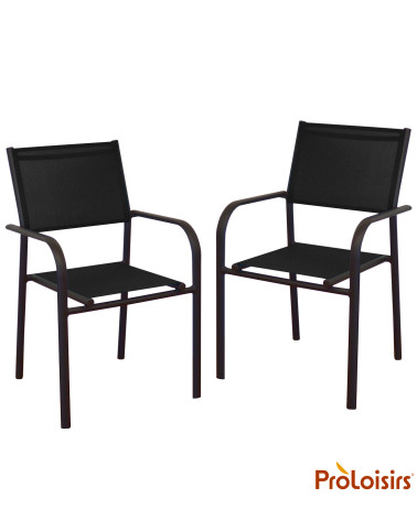 Fauteuil de jardin DUCA Coloris:Châssis Graphite / Assise Noir  Eco-participation :Prix de vente comprenant l' éco-participation