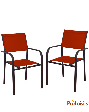 Fauteuil de jardin DUCA Coloris:Châssis Graphite / Assise Sienne  Eco-participation :Prix de vente comprenant l' éco-participati