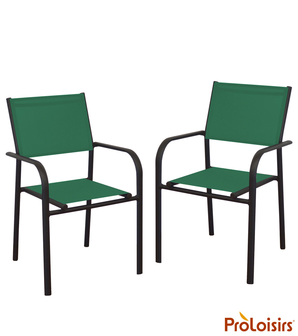 Fauteuil de jardin DUCA Coloris:Châssis Graphite / Assise Vert  Eco-participation :Prix de vente comprenant l' éco-participation