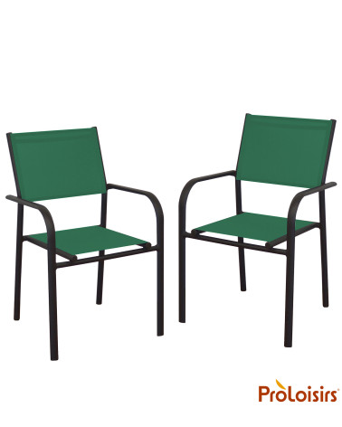 Fauteuil de jardin DUCA Coloris:Châssis Graphite / Assise Vert  Eco-participation :Prix de vente comprenant l' éco-participation