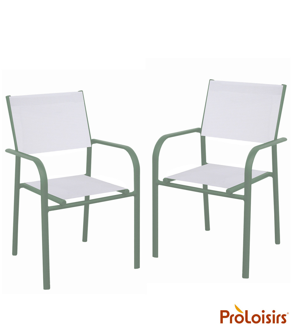 Fauteuil de jardin DUCA Coloris:Châssis Amande / Assise Chiné blanc  Eco-participation :Prix de vente comprenant l' éco-particip