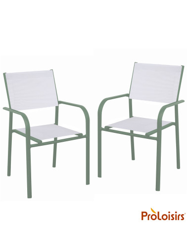 Fauteuil de jardin DUCA Coloris:Châssis Amande / Assise Chiné blanc  Eco-participation :Prix de vente comprenant l' éco-particip