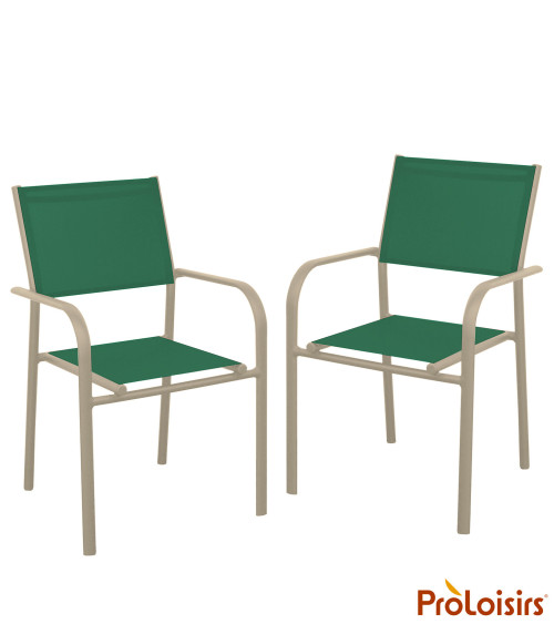 Fauteuil de jardin DUCA Coloris:Châssis Crème / Assise Vert  Eco-participation :Prix de vente comprenant l' éco-participation de