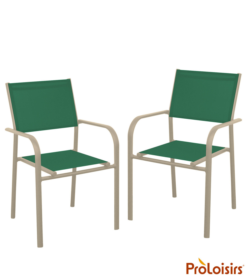 Fauteuil de jardin DUCA Coloris:Châssis Crème / Assise Vert  Eco-participation :Prix de vente comprenant l' éco-participation de