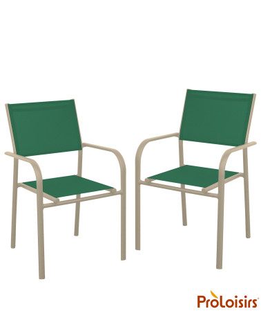Fauteuil de jardin DUCA Coloris:Châssis Crème / Assise Vert  Eco-participation :Prix de vente comprenant l' éco-participation de