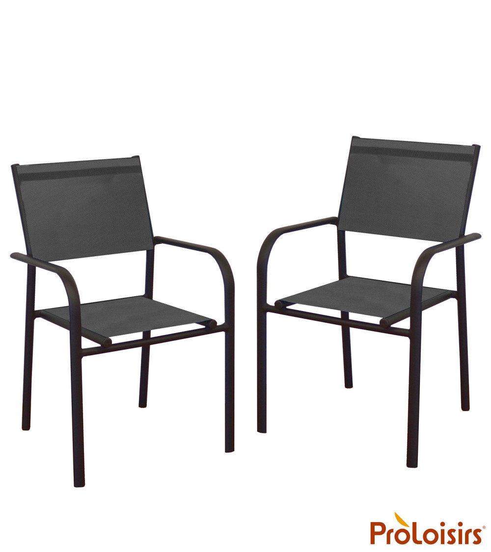 Fauteuil de jardin DUCA Coloris:Châssis Graphite / Assise Chiné noir  Eco-participation :Prix de vente comprenant l' éco-partici