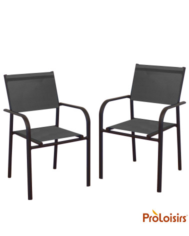 Fauteuil de jardin DUCA Coloris:Châssis Graphite / Assise Chiné noir  Eco-participation :Prix de vente comprenant l' éco-partici