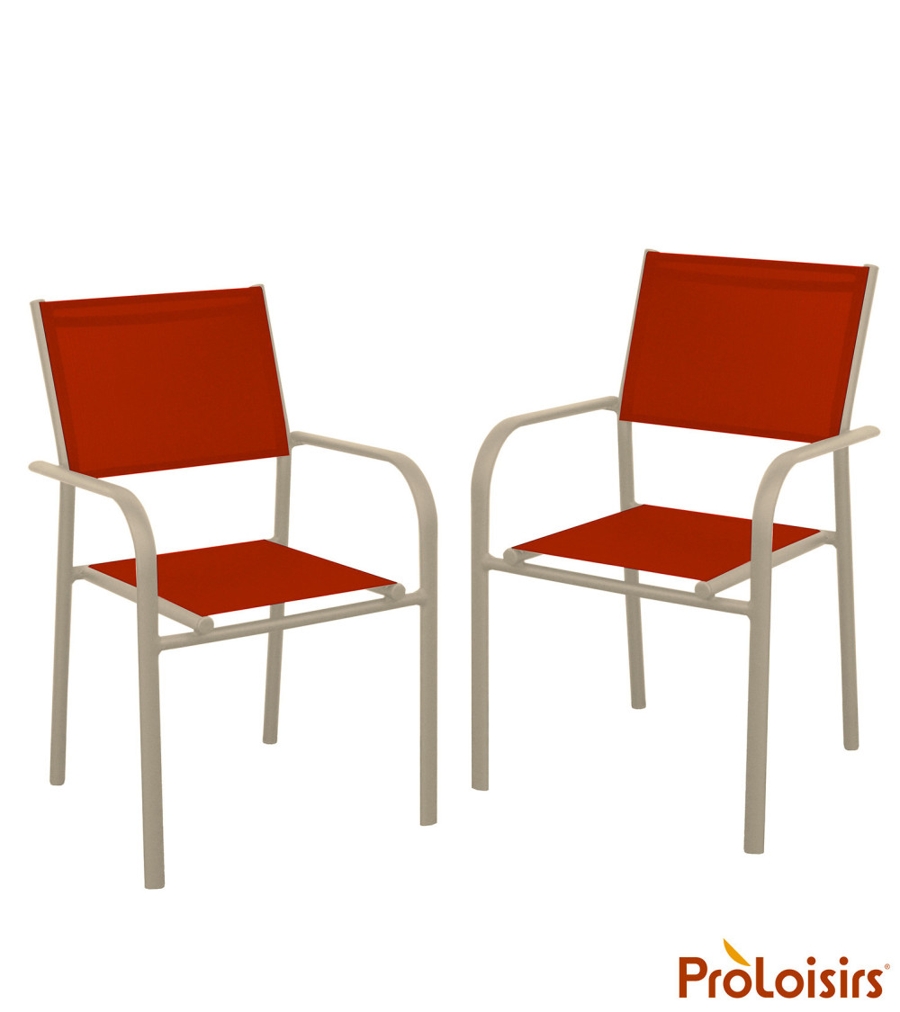Fauteuil de jardin DUCA Coloris:Châssis Crème / Assise Sienne  Eco-participation :Prix de vente comprenant l' éco-participation 