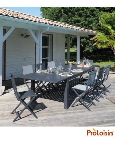 Table GENES 240/300/360 Coloris:Châssis Graphite / Plateau Graphite  Eco-participation :Prix de vente comprenant l' éco-particip