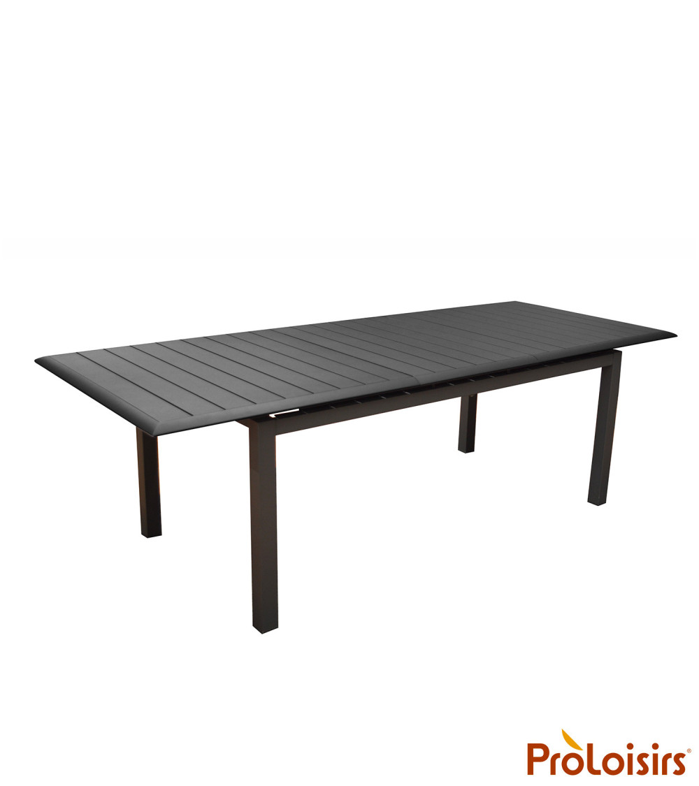 Table LOUISIANE 187/247 Coloris:Châssis Graphite / Plateau Graphite  Eco-participation :Prix de vente comprenant l' éco-particip