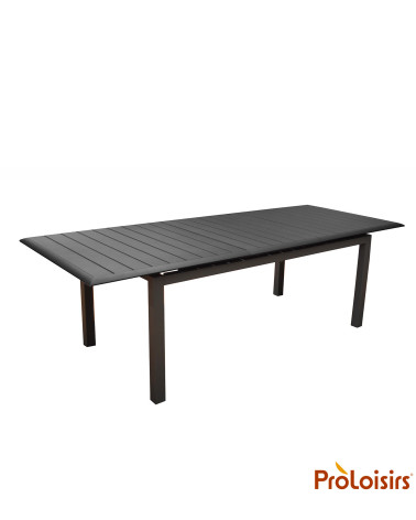 Table LOUISIANE 187/247 Coloris:Châssis Graphite / Plateau Graphite  Eco-participation :Prix de vente comprenant l' éco-particip