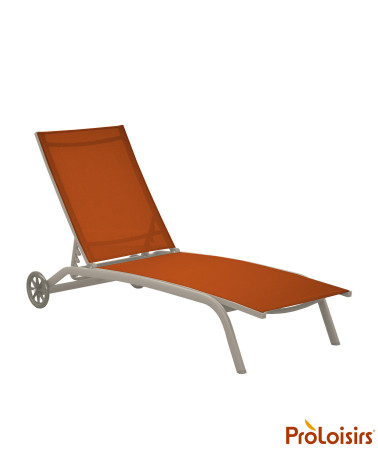 Lit de soleil CELIO Coloris:Châssis Crème / Assise Sienne  Eco-participation :Prix de vente comprenant l' éco-participation de 0