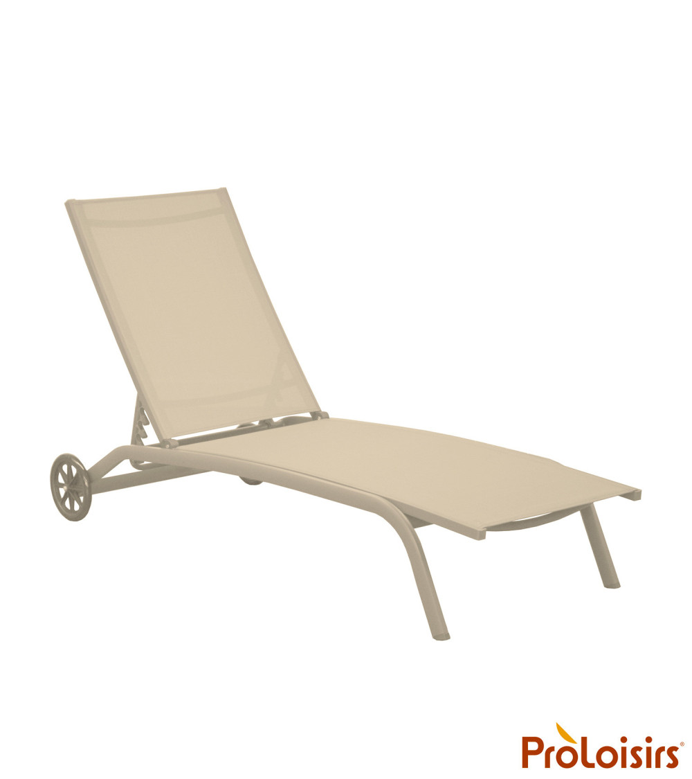 Lit de soleil CELIO Coloris:Châssis Crème / Assise Crème  Eco-participation :Prix de vente comprenant l' éco-participation de 0,