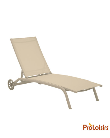 Lit de soleil CELIO Coloris:Châssis Crème / Assise Crème  Eco-participation :Prix de vente comprenant l' éco-participation de 0,