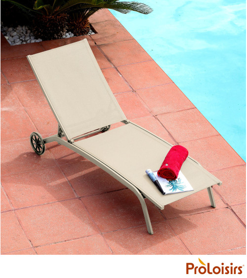 Lit de soleil CELIO Coloris:Châssis Crème / Assise Crème  Eco-participation :Prix de vente comprenant l' éco-participation de 0,