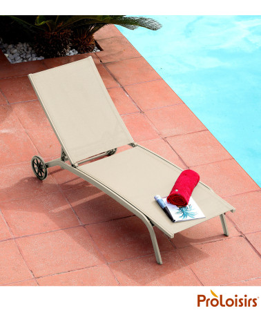 Lit de soleil CELIO Coloris:Châssis Crème / Assise Crème  Eco-participation :Prix de vente comprenant l' éco-participation de 0,