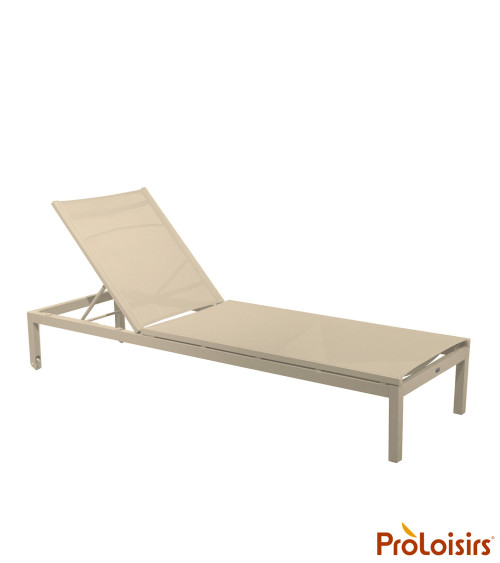 Lit bain de soleil THEMA Coloris:Châssis Crème / Assise Crème  Eco-participation :Prix de vente comprenant l' éco-participation 