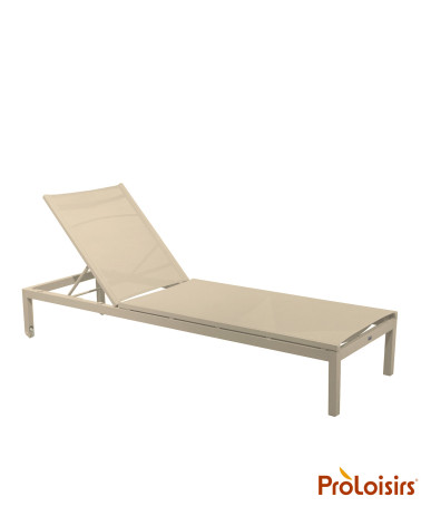 Lit bain de soleil THEMA Coloris:Châssis Crème / Assise Crème  Eco-participation :Prix de vente comprenant l' éco-participation 