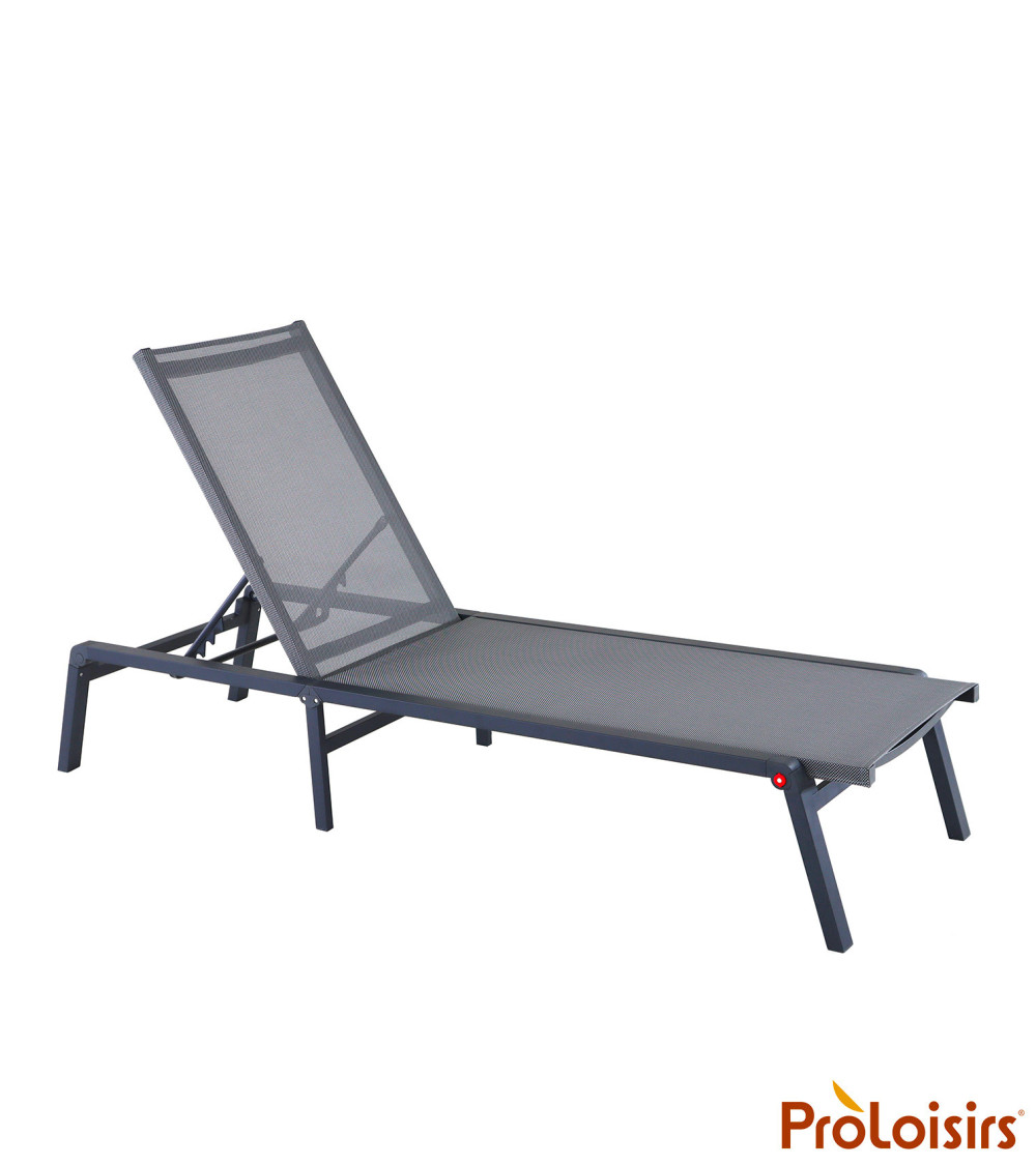 Lit de soleil pliant EDEN Coloris:Châssis Graphite / Assise Gris  Eco-participation :Prix de vente comprenant l' éco-participati
