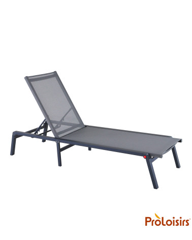 Lit de soleil pliant EDEN Coloris:Châssis Graphite / Assise Gris  Eco-participation :Prix de vente comprenant l' éco-participati