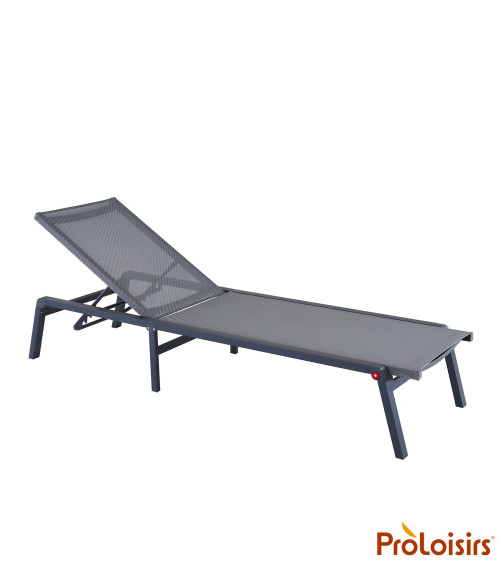 Lit de soleil pliant EDEN Coloris:Châssis Graphite / Assise Gris  Eco-participation :Prix de vente comprenant l' éco-participati