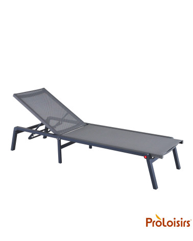 Lit de soleil pliant EDEN Coloris:Châssis Graphite / Assise Gris  Eco-participation :Prix de vente comprenant l' éco-participati