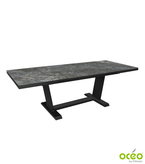 Table AMBER 180/240 Plateau Kedra® Coloris:Châssis Graphite/Plateau Kedra® Lunar  Eco-participation :Prix de vente comprenant l'