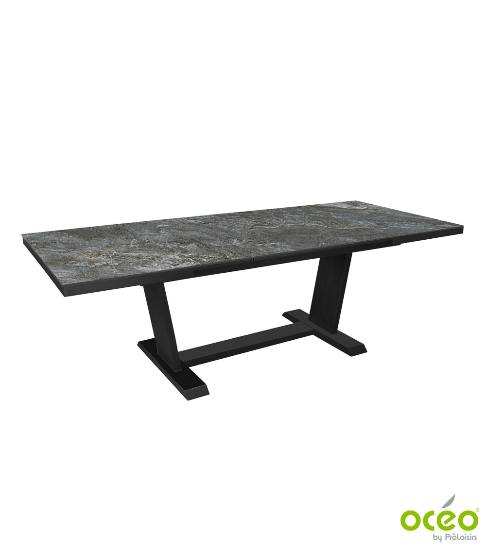 Table AMBER 180/240 Plateau Kedra® Coloris:Châssis Graphite/Plateau Kedra® Lunar  Eco-participation :Prix de vente comprenant l'