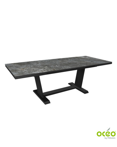 Table AMBER 180/240 Plateau Kedra® Coloris:Châssis Graphite/Plateau Kedra® Lunar  Eco-participation :Prix de vente comprenant l'