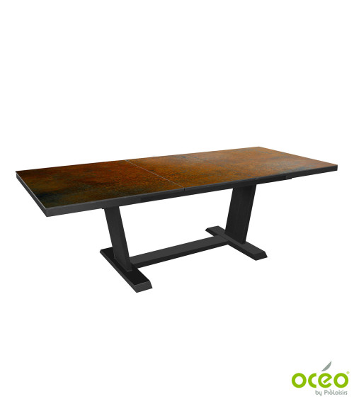Table AMBER 180/240 Plateau Kedra® Coloris:Châssis Graphite/Plateau Kedra® Iron  Eco-participation :Prix de vente comprenant l' 