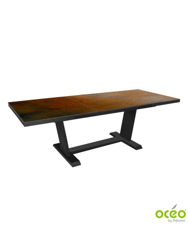 Table AMBER 180/240 Plateau Kedra® Coloris:Châssis Graphite/Plateau Kedra® Iron  Eco-participation :Prix de vente comprenant l' 