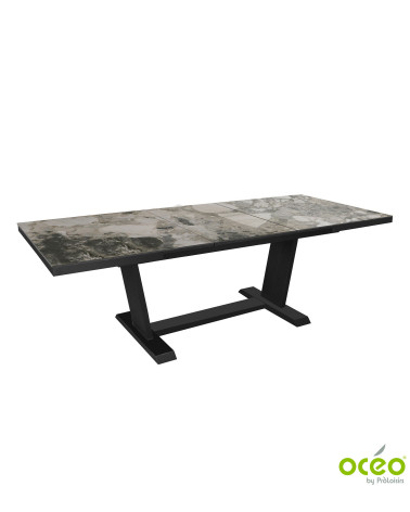 Table AMBER 180/240 Plateau Kedra® Coloris:Châssis Graphite/Plateau Kedra® Cliff  Eco-participation :Prix de vente comprenant l'