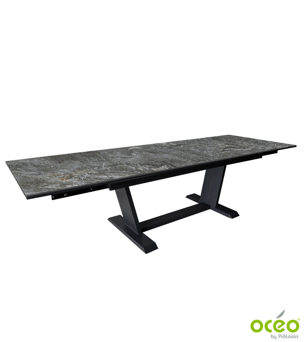 Table AMBER 180/230/280 Plateau Kedra® Coloris:Châssis Graphite/Plateau Kedra® Lunar  Eco-participation :Prix de vente comprenan
