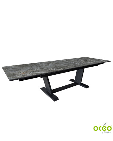 Table AMBER 180/230/280 Plateau Kedra® Coloris:Châssis Graphite/Plateau Kedra® Lunar  Eco-participation :Prix de vente comprenan