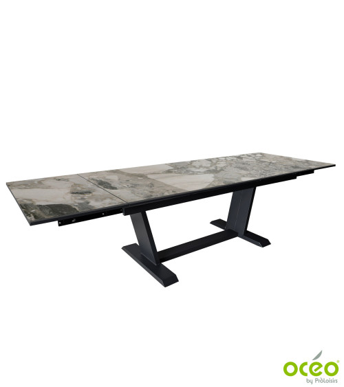 Table AMBER 180/230/280 Plateau Kedra® Coloris:Châssis Graphite/Plateau Kedra® Cliff  Eco-participation :Prix de vente comprenan