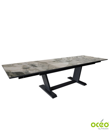 Table AMBER 180/230/280 Plateau Kedra® Coloris:Châssis Graphite/Plateau Kedra® Cliff  Eco-participation :Prix de vente comprenan