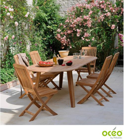 Chaise de jardin RIAS Coloris:Châssis Teck / Assise Teck  Eco-participation :Prix de vente comprenant l' éco-participation de 0,